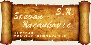 Stevan Macanković vizit kartica